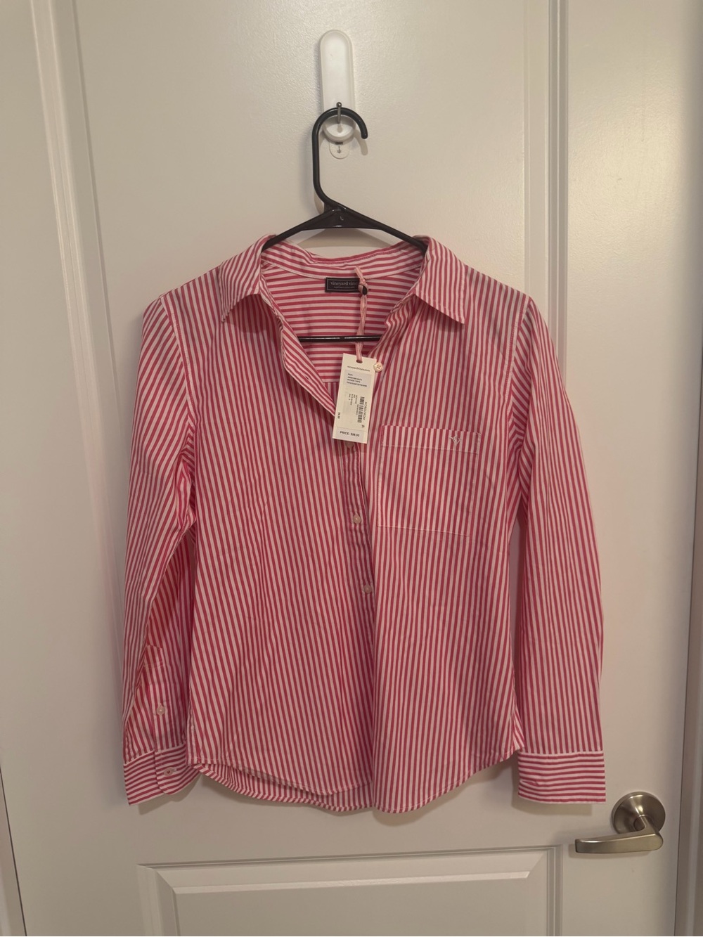 Vineyard Vines Pink and White Striped Button-Down Shirt